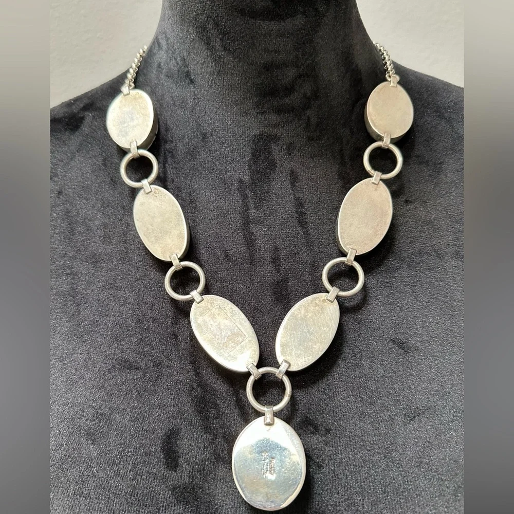 Vintage Joe Piaso Jr.-Gorgeous Buffalo Turquoise/Sterling Pendant Necklace. - Picture 3 of 4